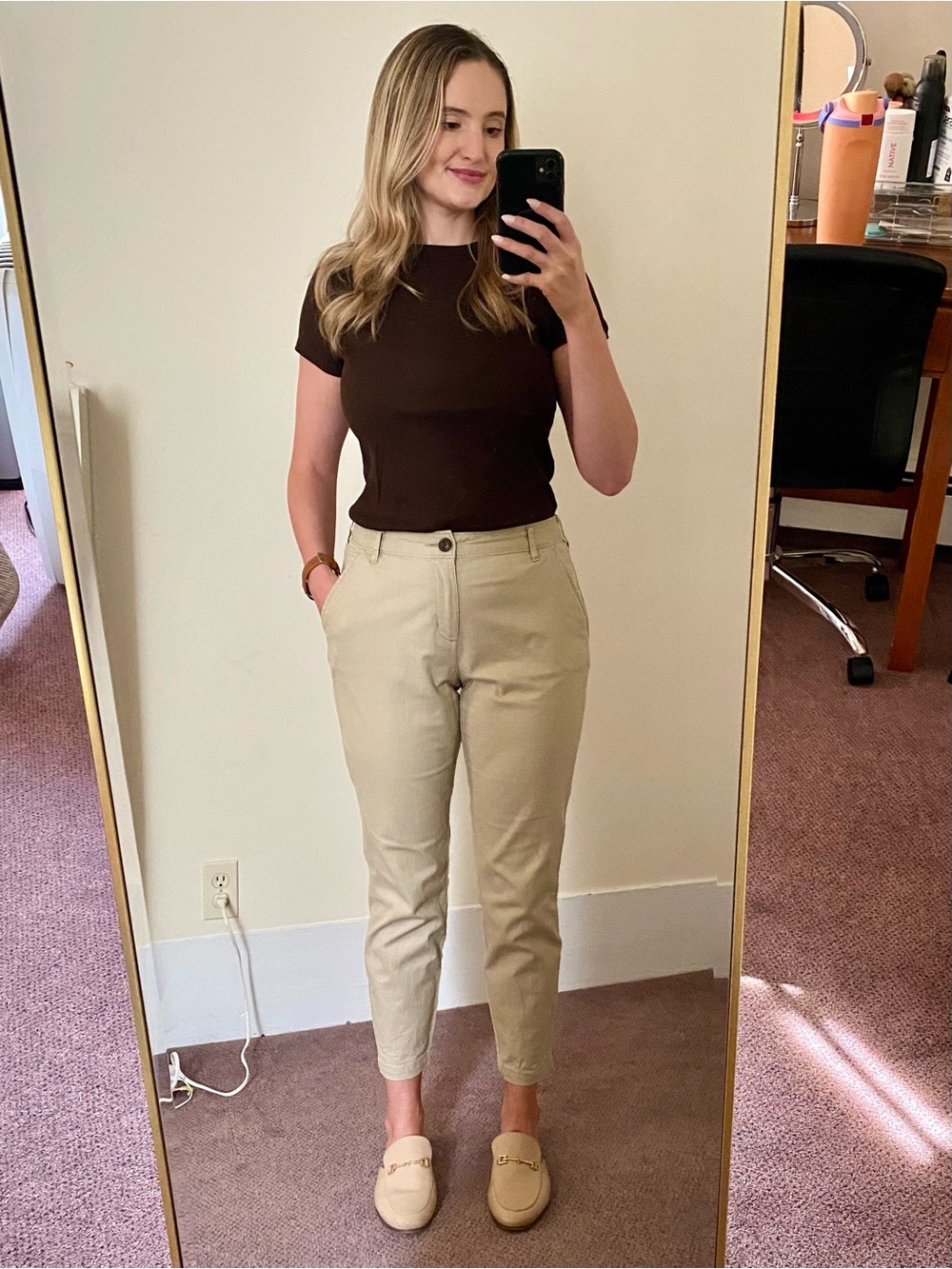 Old Navy Slim Ankle Chinos in Beige